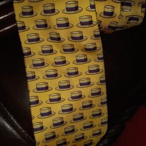Brooks Brothers Tie yellow color with Hats pictures